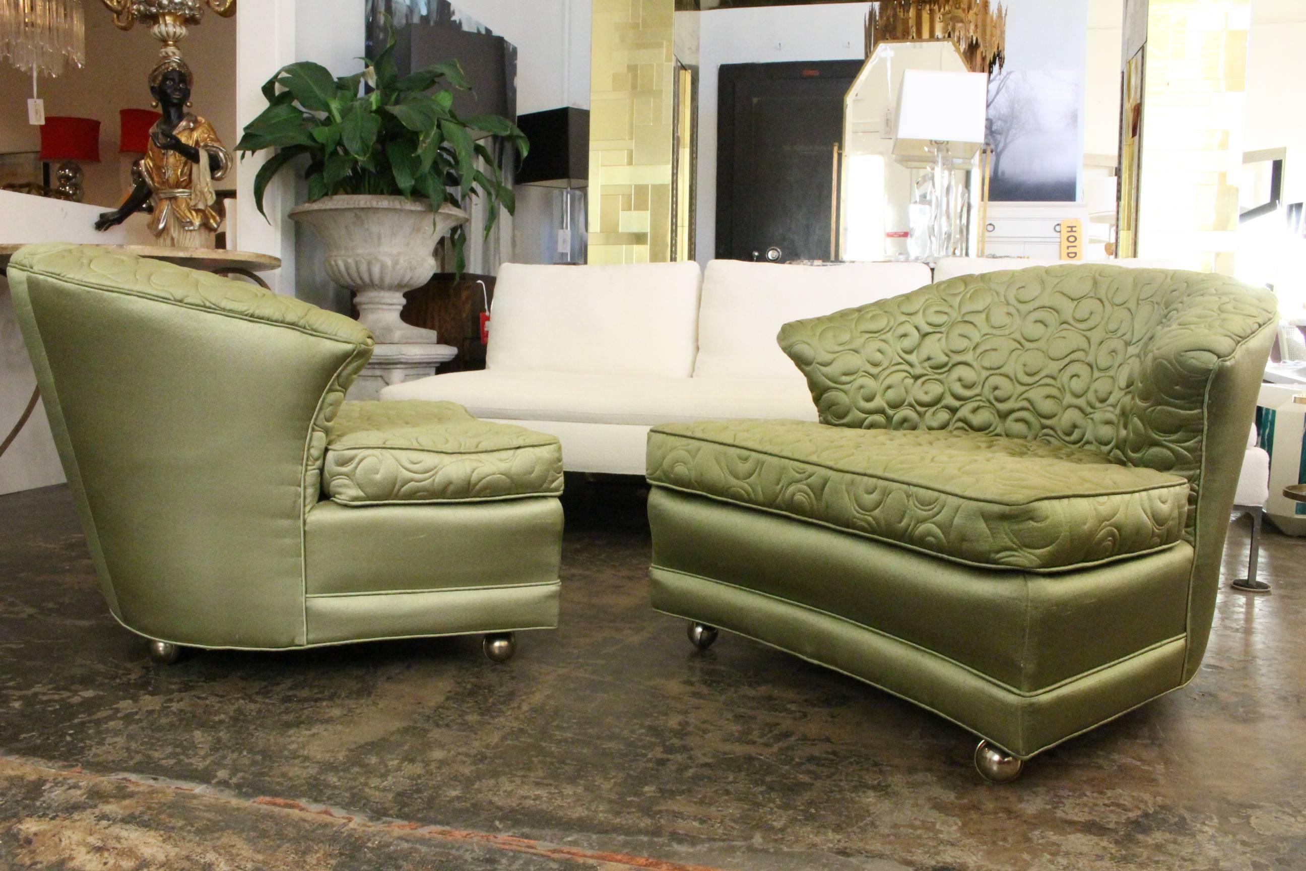 20th Century Pair of Regency Slipper Lounge Chairs