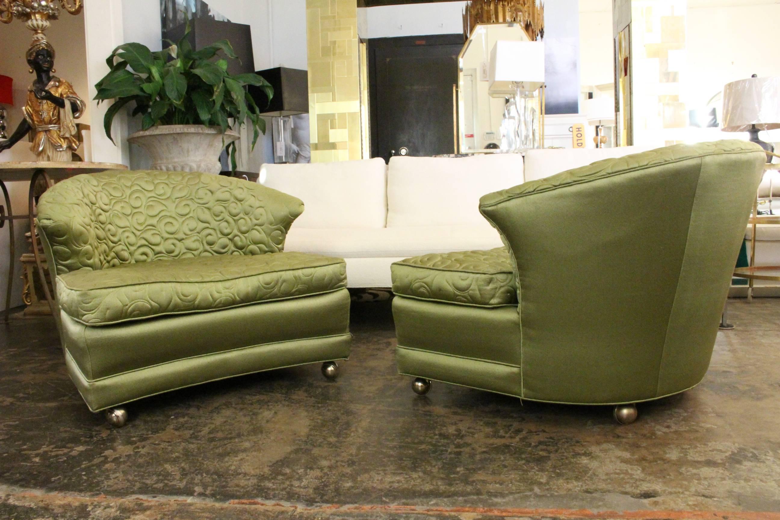 Pair of Regency Slipper Lounge Chairs In Good Condition In Dallas, TX