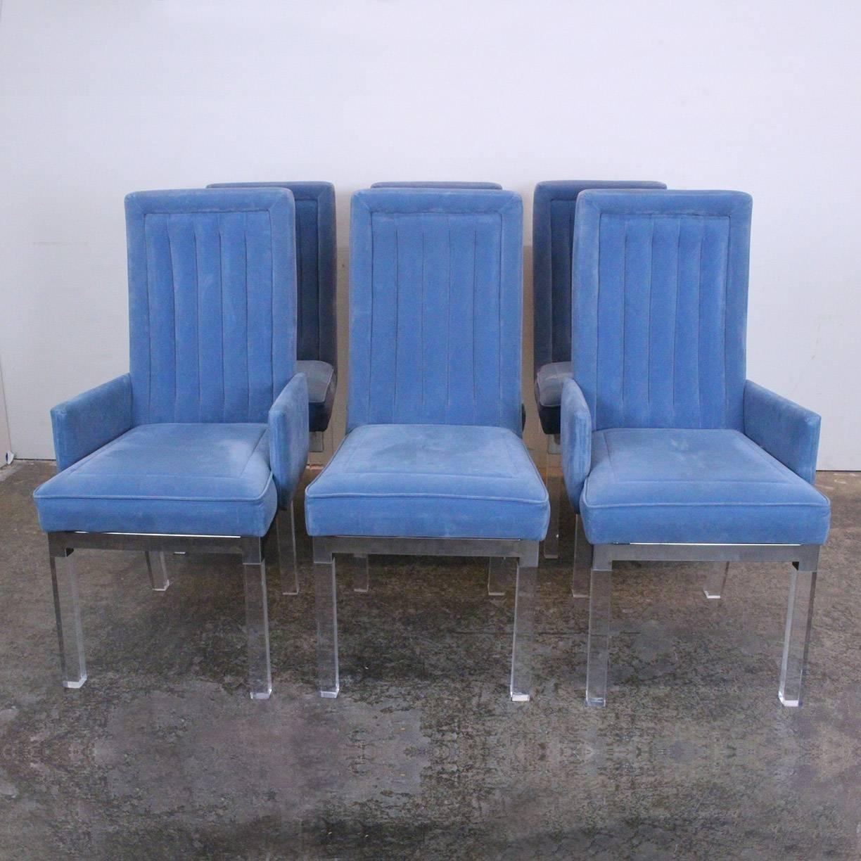 Mid-Century Modern Set of Ten Charles Hollis Jones Lucite Dining Chairs