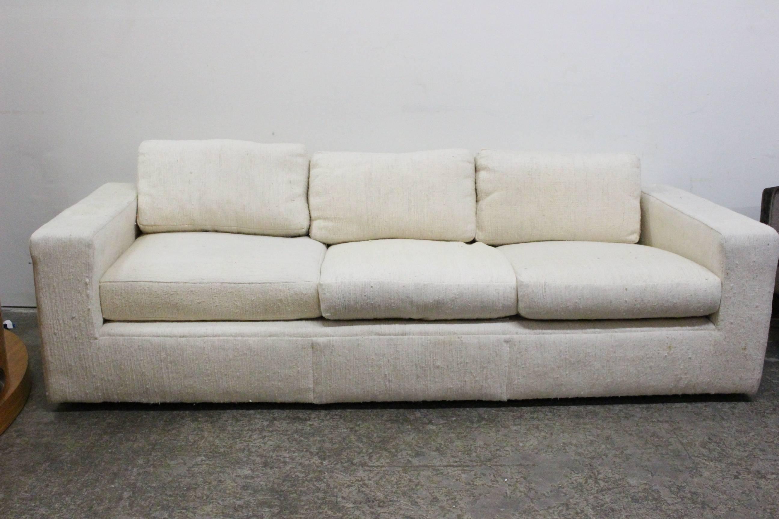 Modern Milo Baughman Cube Sofa In Good Condition In Dallas, TX