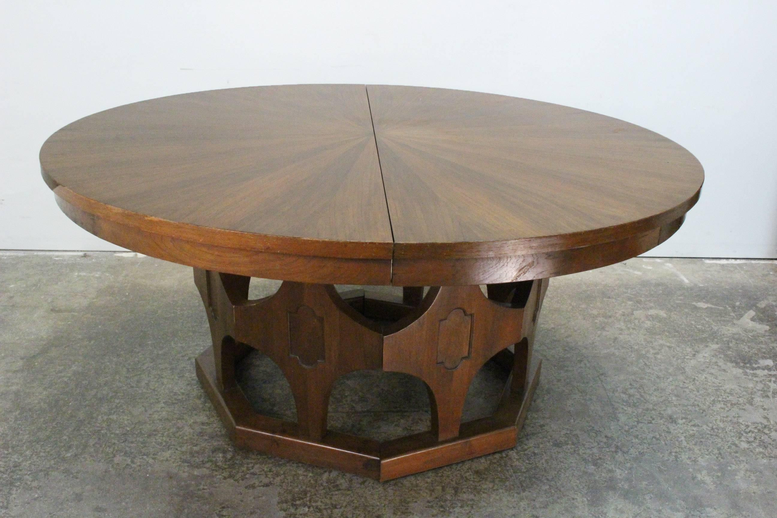 mid-century expandable dining table - walnut