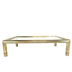 Handsome and over Scale Mastercraft Brass Coffee Table