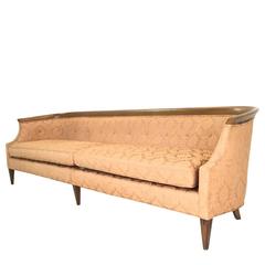 Vintage Drexel Sofa with Wood Edge Detail