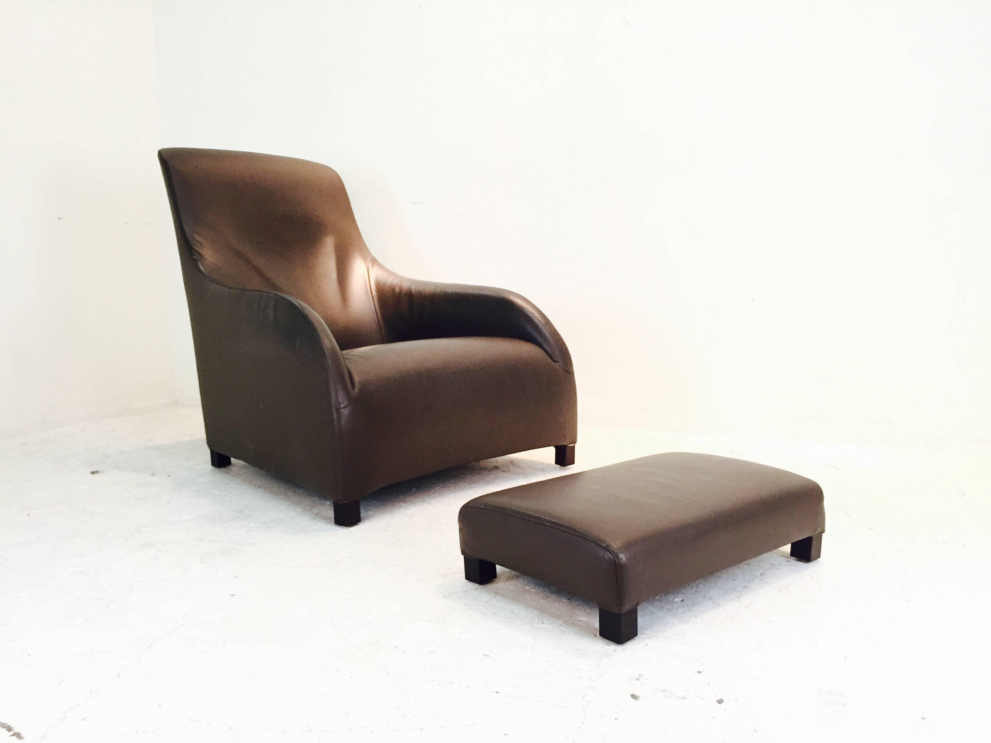 Kalos leather lounge chair by Antonio Citterio for B&B Italia.