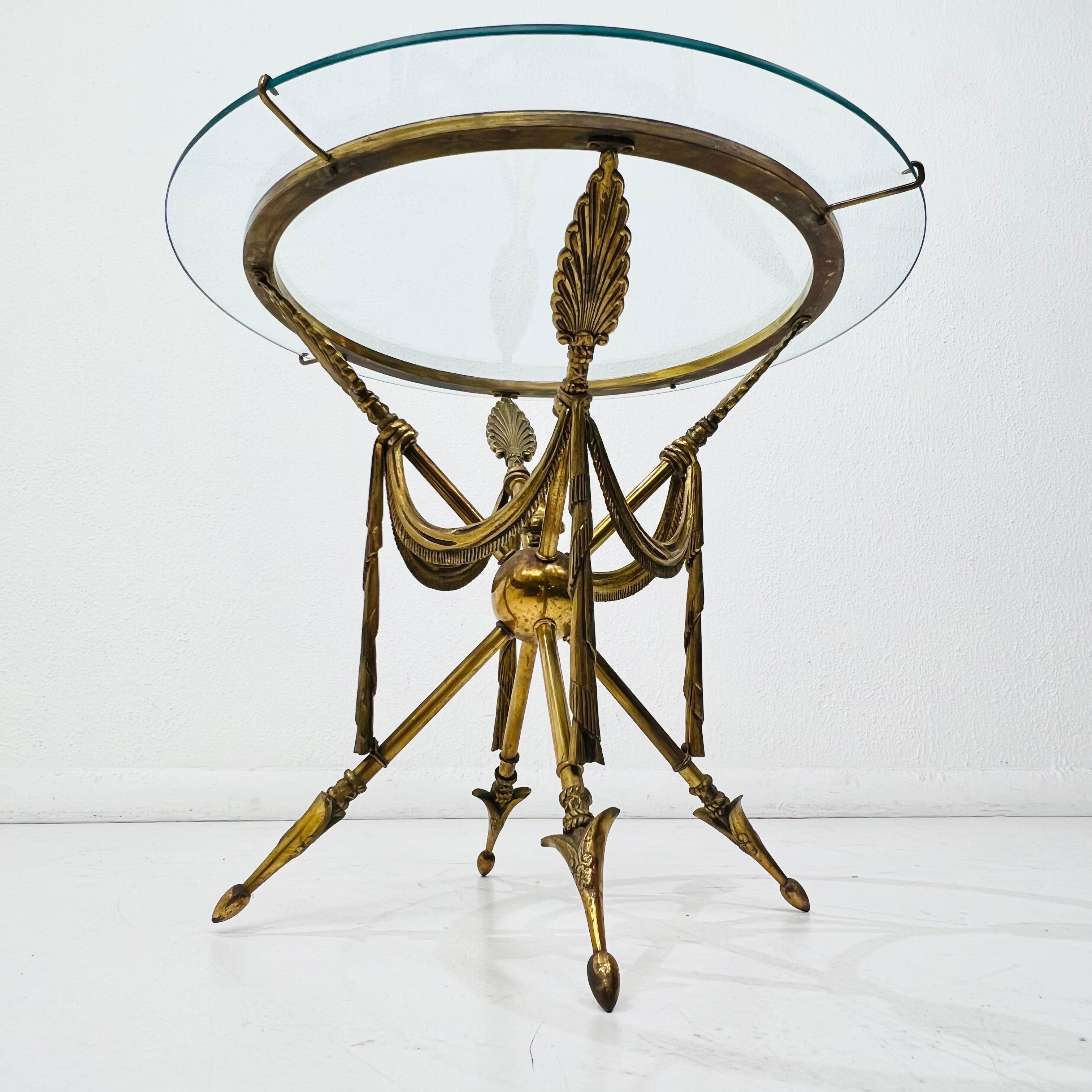 European Neoclassical Arrow Side Table For Sale