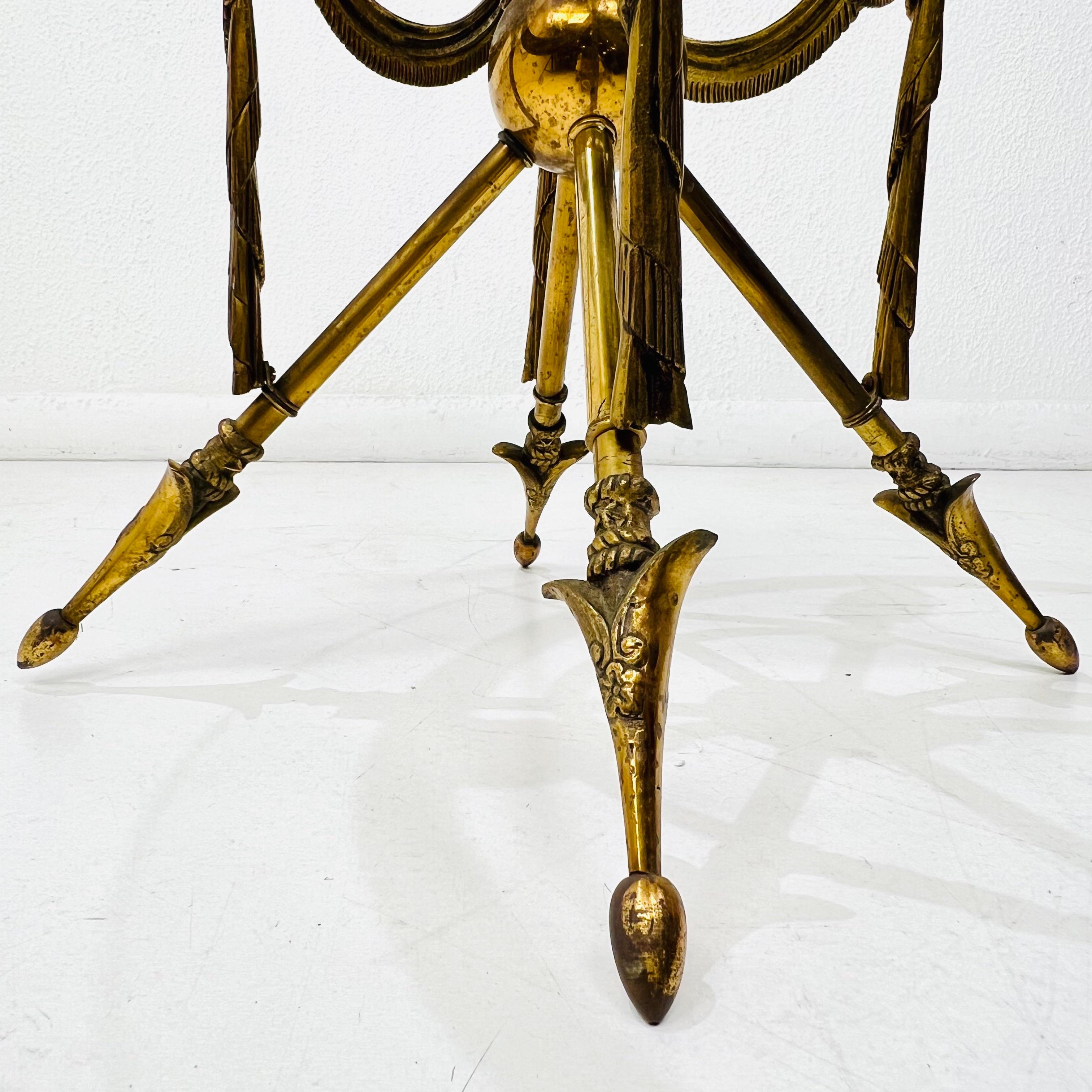 Brass Neoclassical Arrow Side Table For Sale