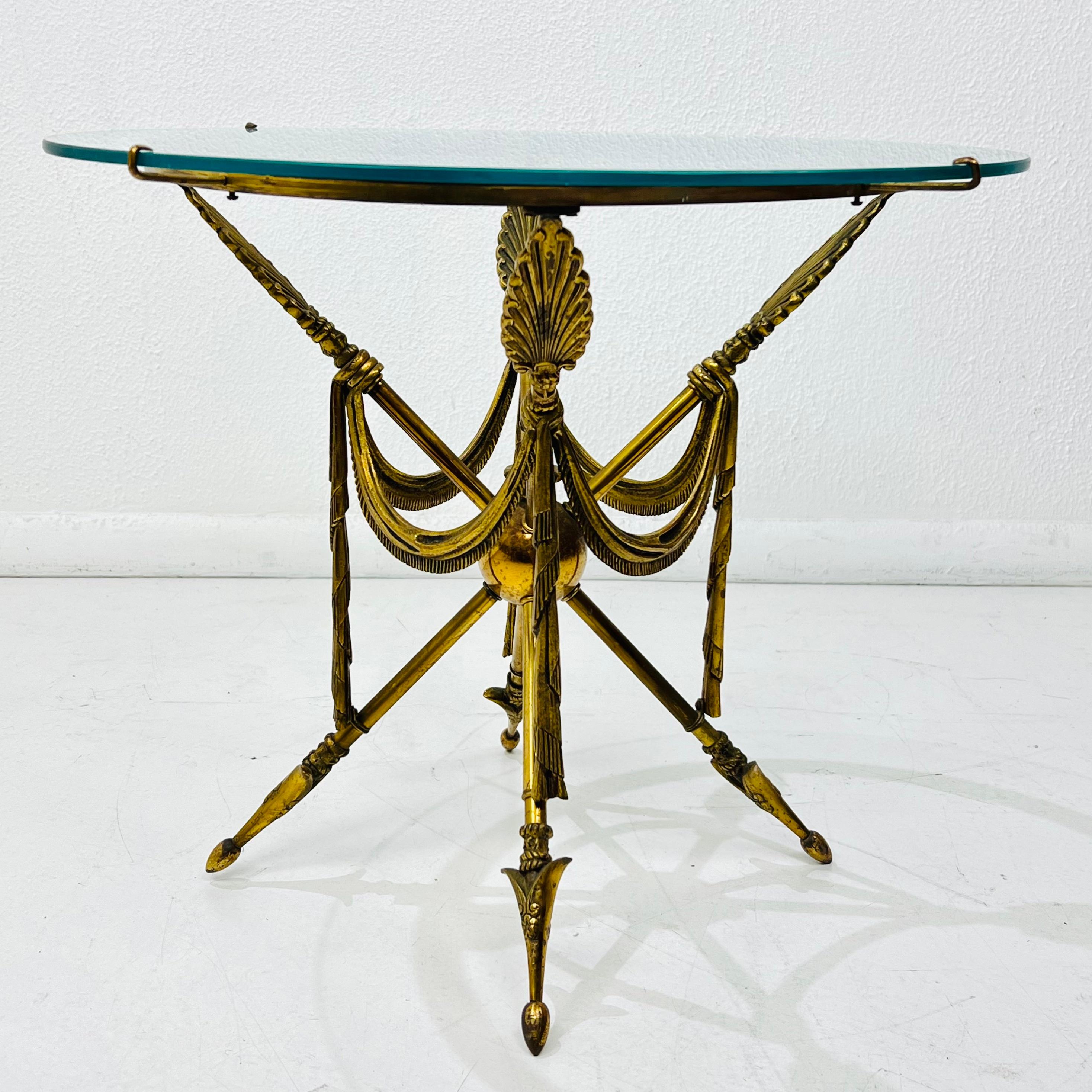 Hollywood Regency Neoclassical Arrow Side Table For Sale