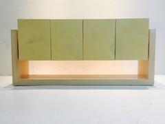 Faux Goat Skin Credenza with Lighted Base