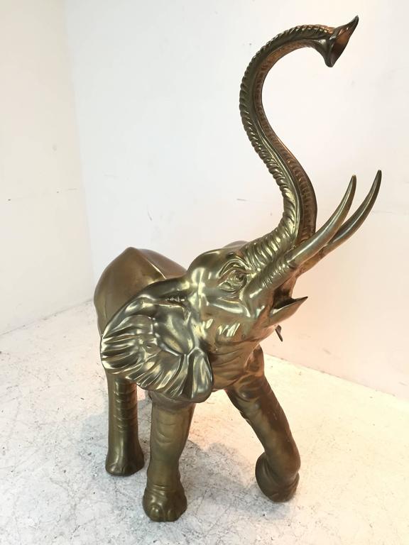ExtraLarge Brass Elephant Sculpture For Sale at 1stdibs