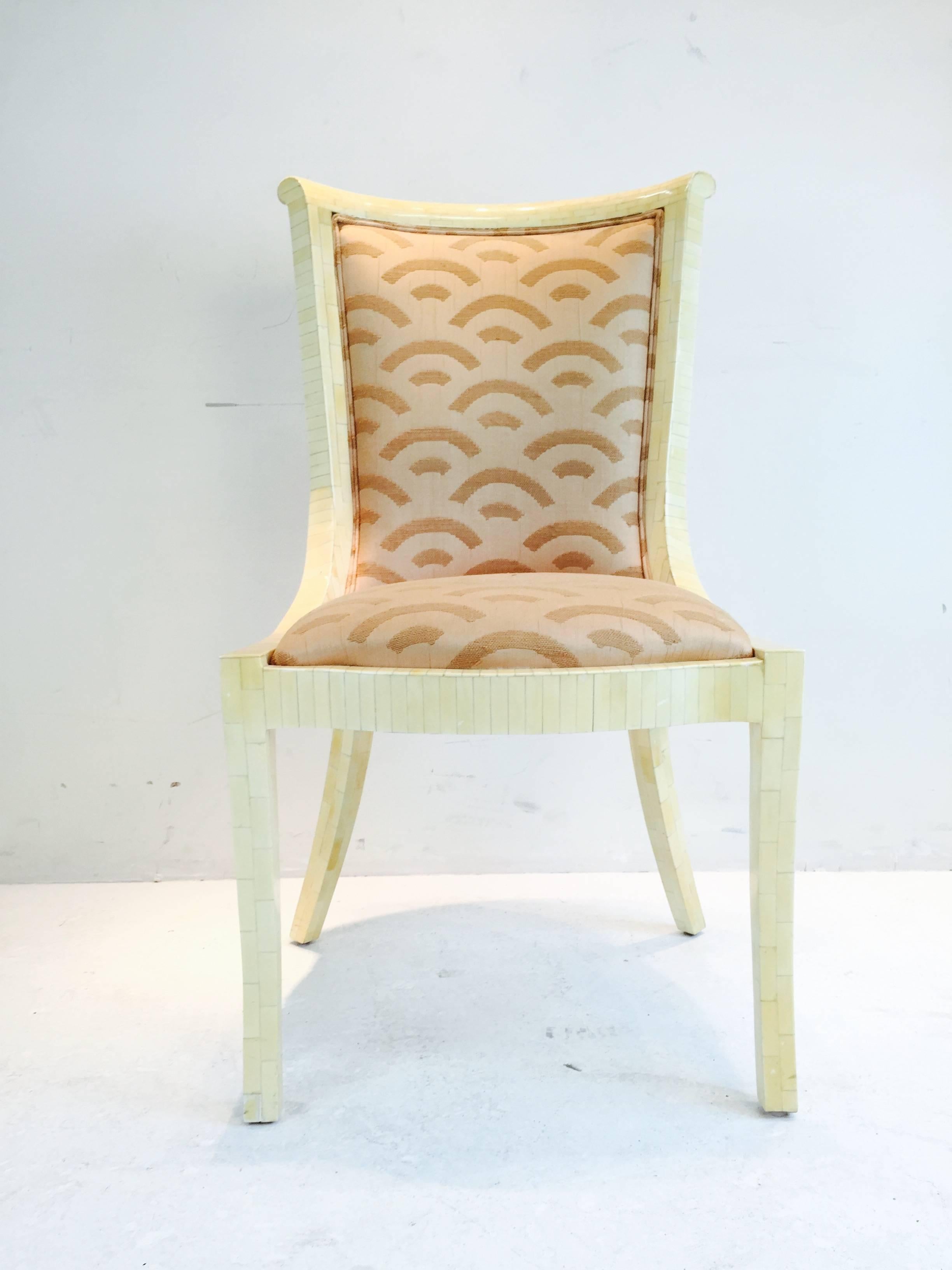 Set of Six Enrique Garcel Bone Dining Chairs In Good Condition In Dallas, TX
