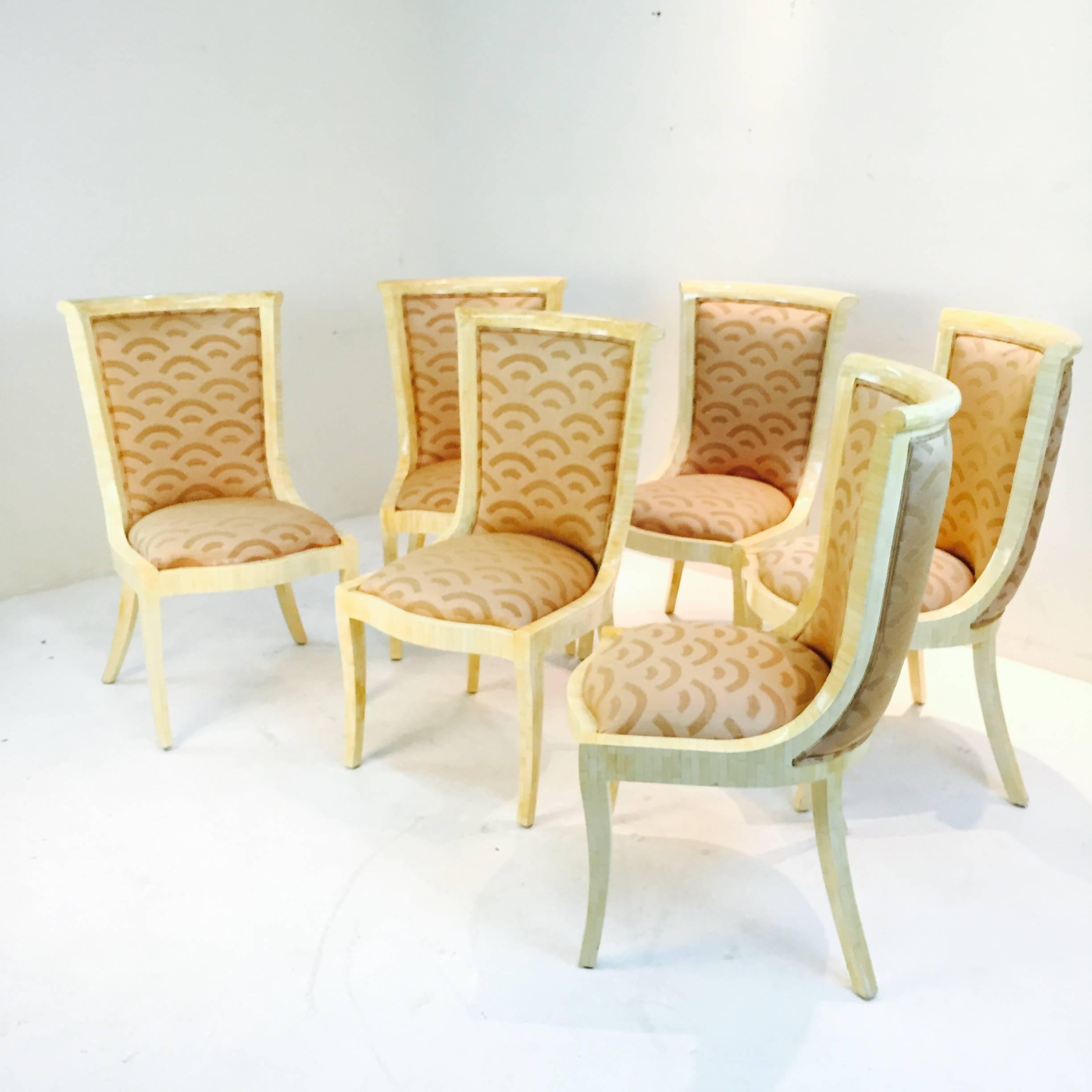 Set of Six Enrique Garcel Bone Dining Chairs 3