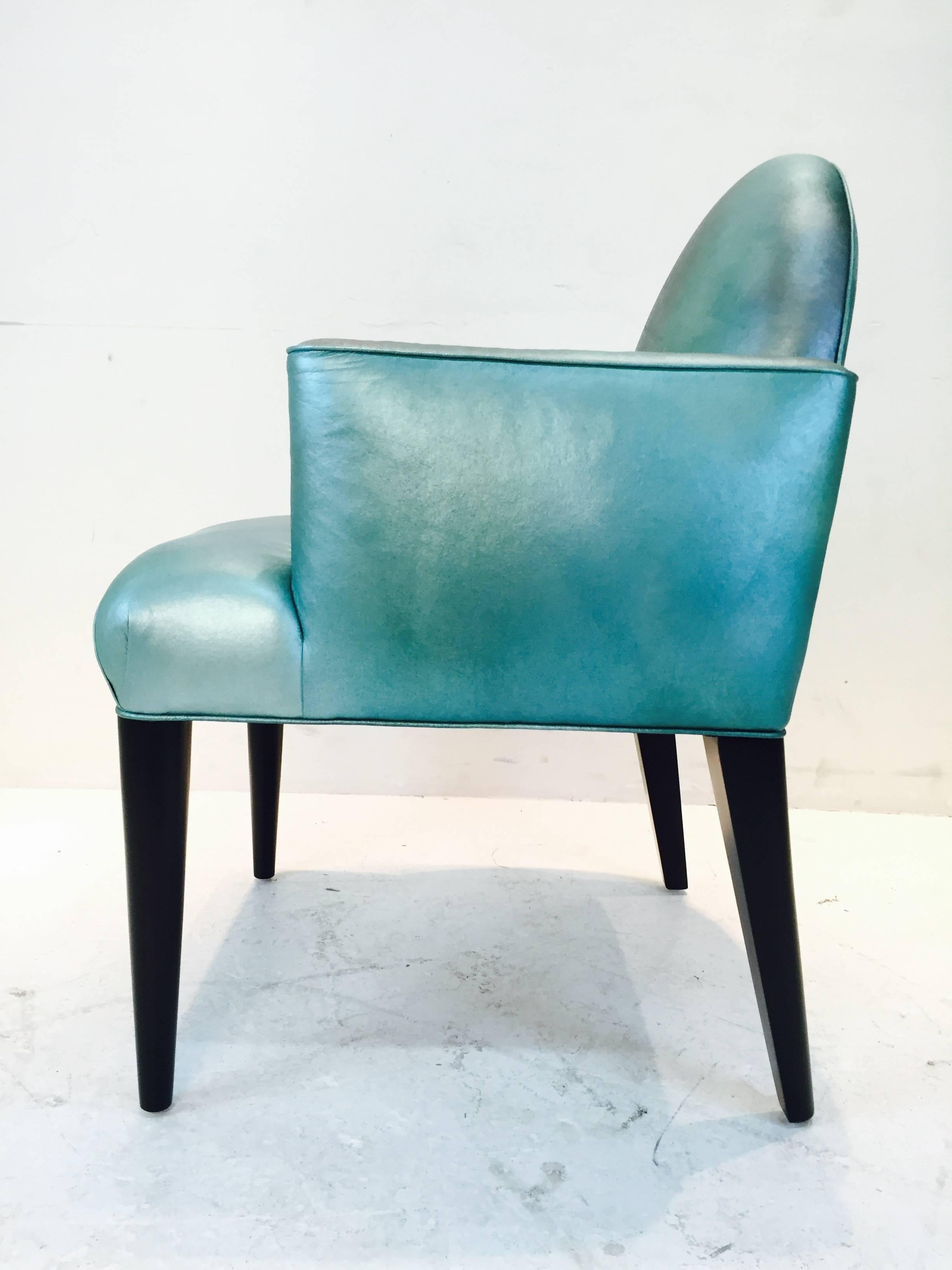 20th Century Donghia Luna Dining Arm Chair in Original 1980s Edelman Leather, 14 Available