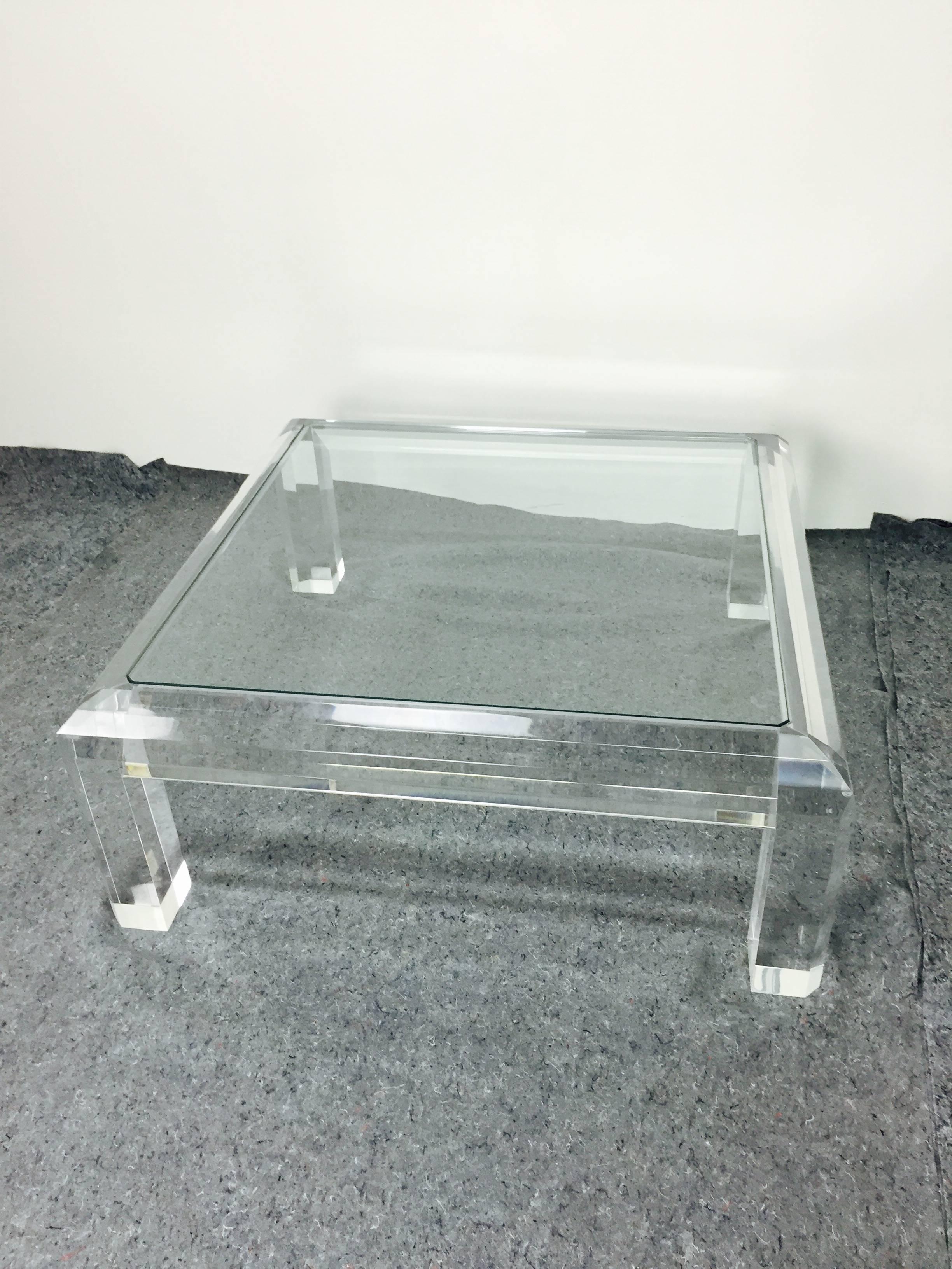 Gorgeous Lucite and Glass Coffee Table 2