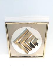 Framed Decorative Mirror Panel with Brass Foil Frame
