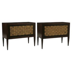 Rencollection Italian 2-Drawer Chest, Ebony & Ivory