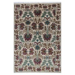 Handwoven Spanish Style Wool Area Rug, Traditional Mediterranean Design 6'x8'8"