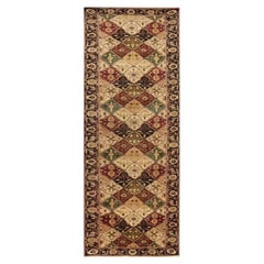 Handwoven Vegetable-Dyed Persian Bakhtiari Runner Rug, Tribal Wool rug 3'x13'5"