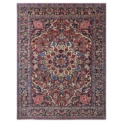 1950s Persian Bakhtiari Sharcord Wool Area Rug, Hand-Knotted Rug, 10′4 x 13'6"