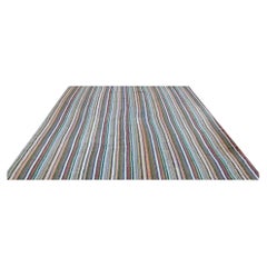 Tapis en laine de style scandinave, tissé à la main, vintage des années 1980, de type kilim, 8′6" x 12'3"