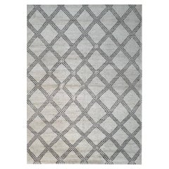 1990s Handwoven Moroccan Wool Area Rug, Tribal Berber Style Carpet, 10′0″ × 14′0