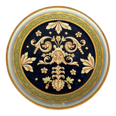 Large Hand-Painted Ceramic Wall Plate, Italian, 1990s, 24 Inches