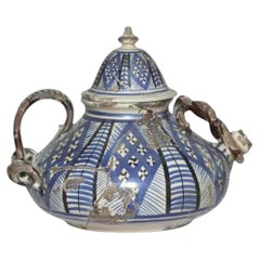 Vintage Italian Hand-Painted Ceramic Water Ewer, Art Pottery, 1990s