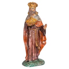 Handbemalte italienische Keramikfigur mit Kommunion-Schatulle