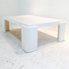 Monumental White Lacquer Coffee Table with Rounded Corners - FINAL SALE