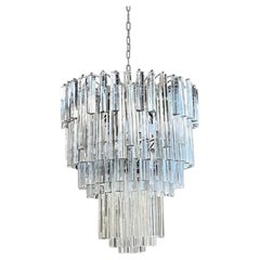 Mid-Century Venini 7-Tier Murano Prism Triadri Chandelier