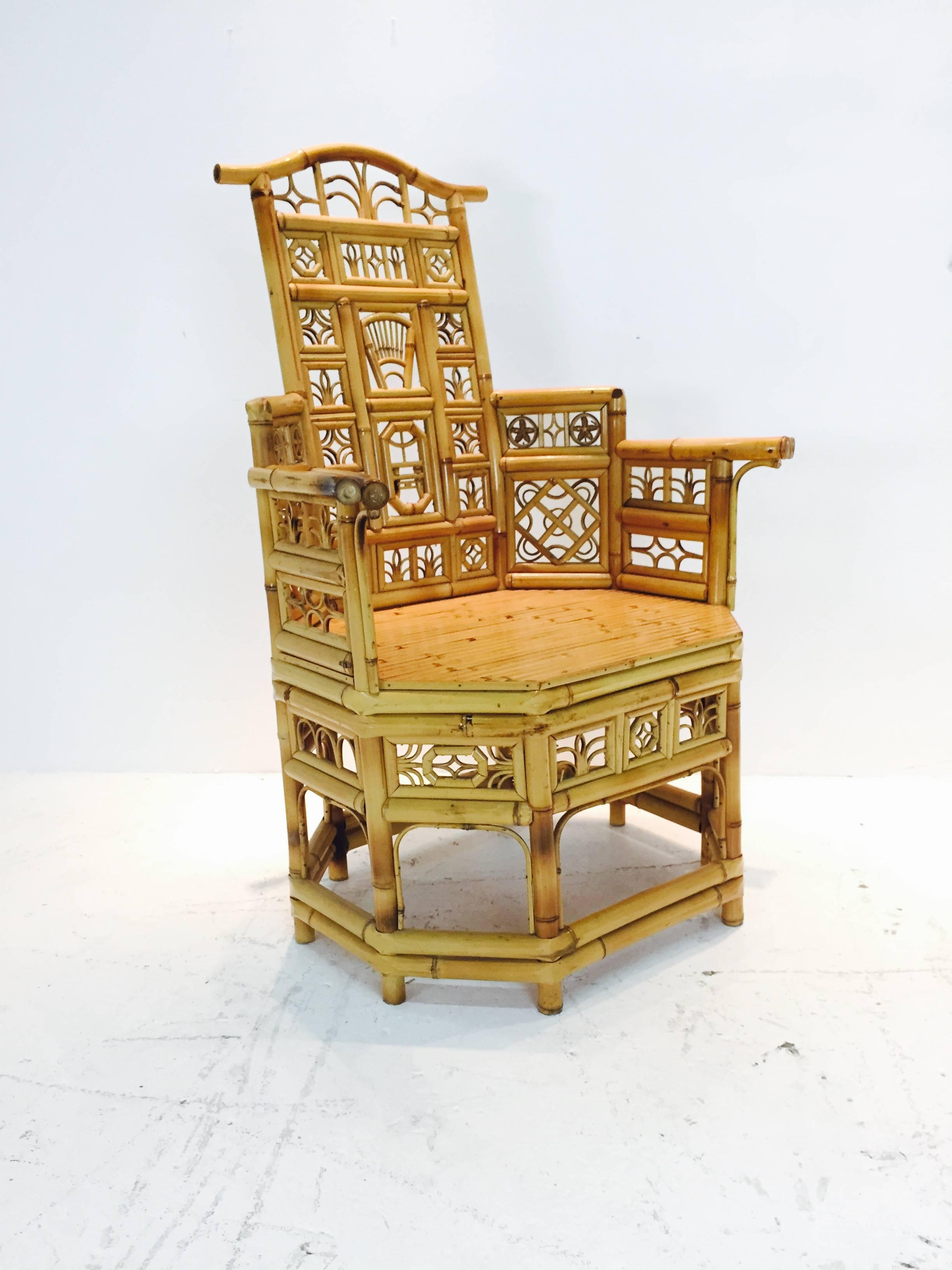 Bamboo Chinoiserie Armchair - Pair In Good Condition In Dallas, TX