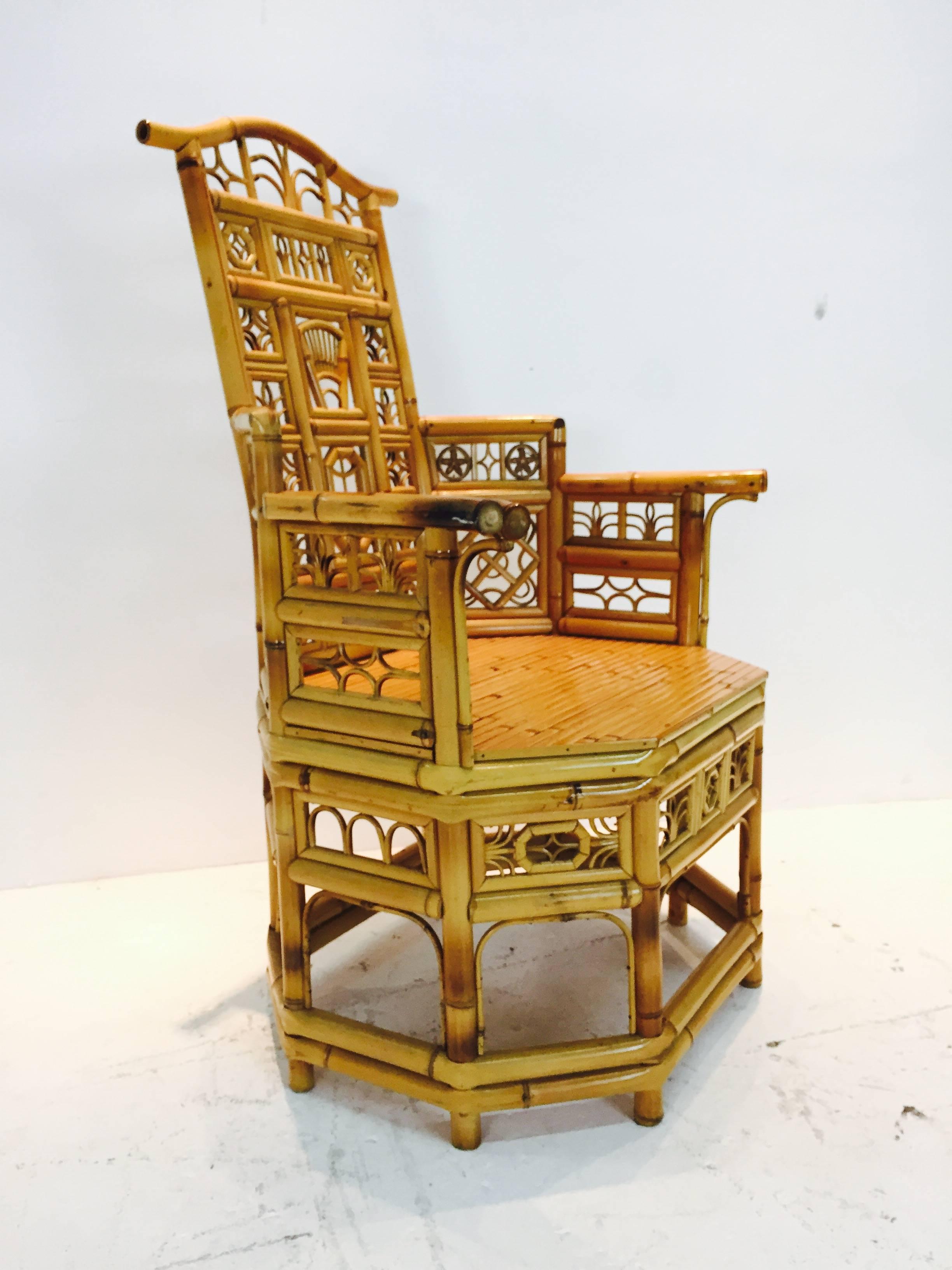 20th Century Bamboo Chinoiserie Armchair - Pair