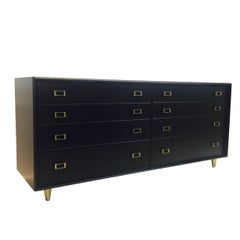 Dresser or Credenza by Paul Frankl for Johnson Furniture with Ebonized Finish