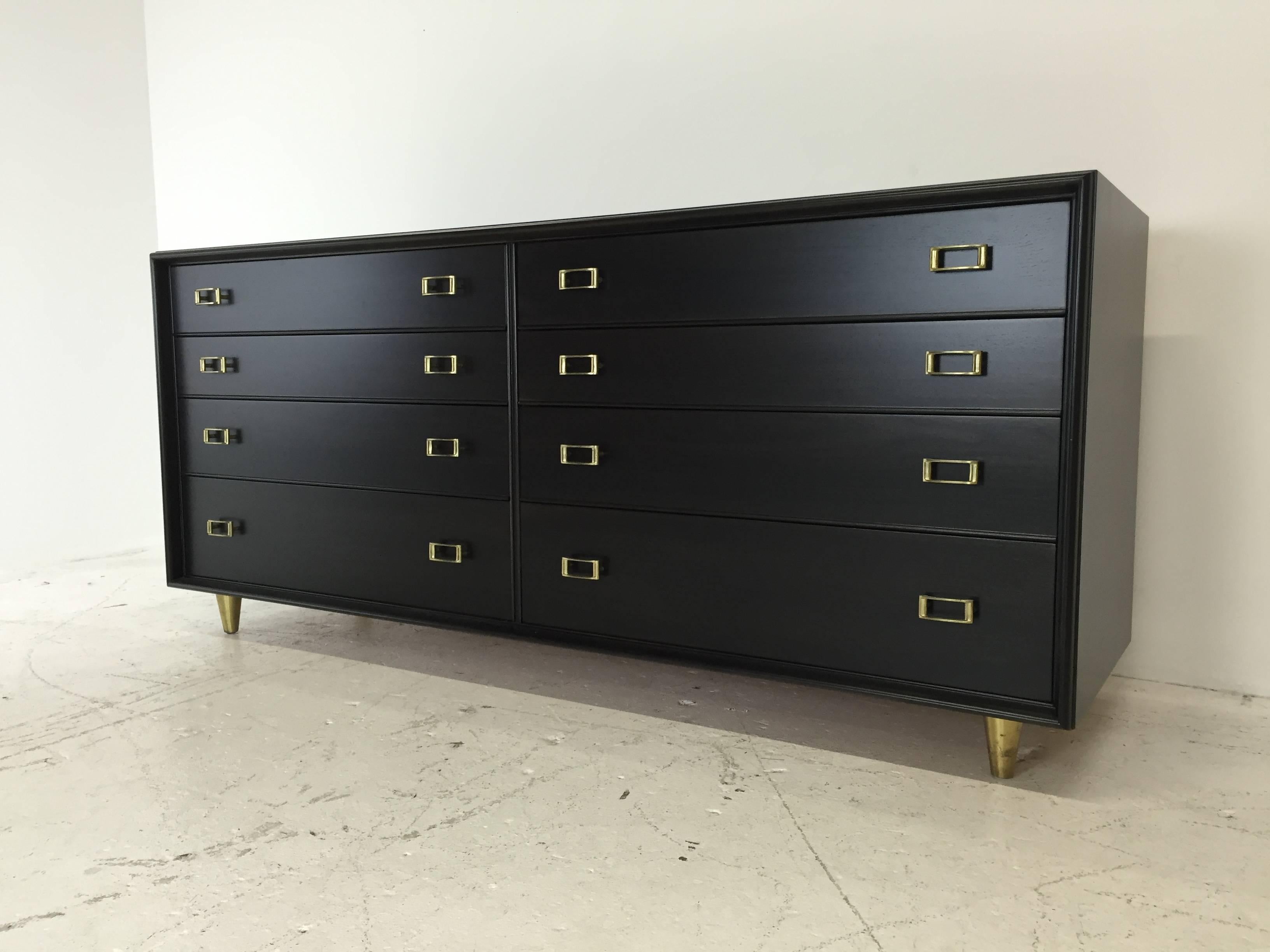 Woodwork Dresser or Credenza by Paul Frankl for Johnson Furniture with Ebonized Finish