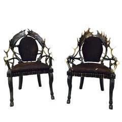 Pair of Vintage Antler Armchairs by Anthony Redmile
