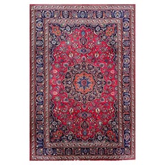 Vintage Turkish Sparta Area Rug, Hand-Knotted Wool, 1960s Medallion