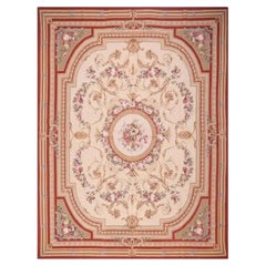 French Provincial Hand-Knotted Wool Area Rug, Floral Design, 8' x 10'