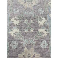 Turkish Oushak Area Rug, Handloomed Wool, Floral Pattern, 2' x 3'