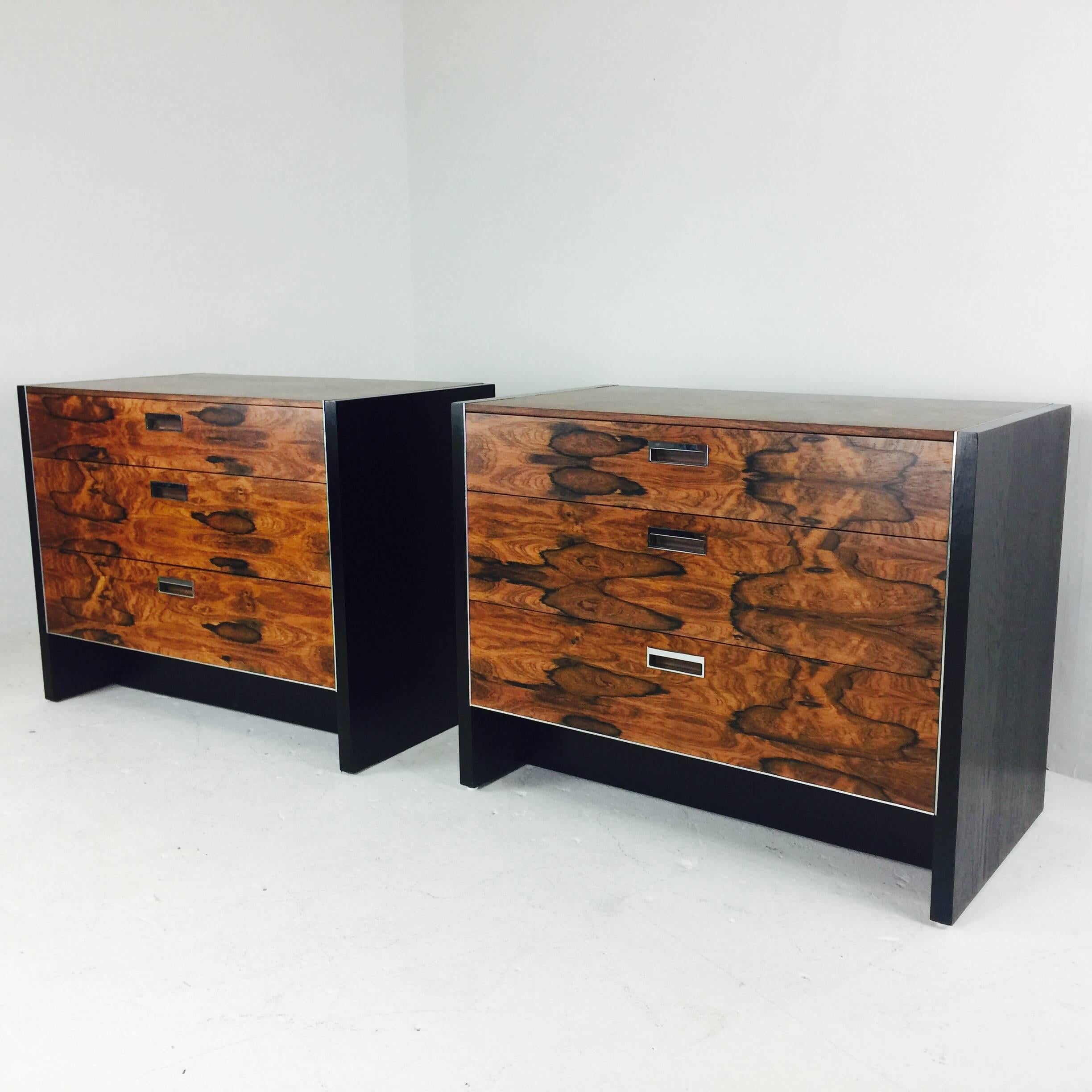 Mid-Century Modern Pair of Rosewood Nightstands by Robert Baron for Glenn of California