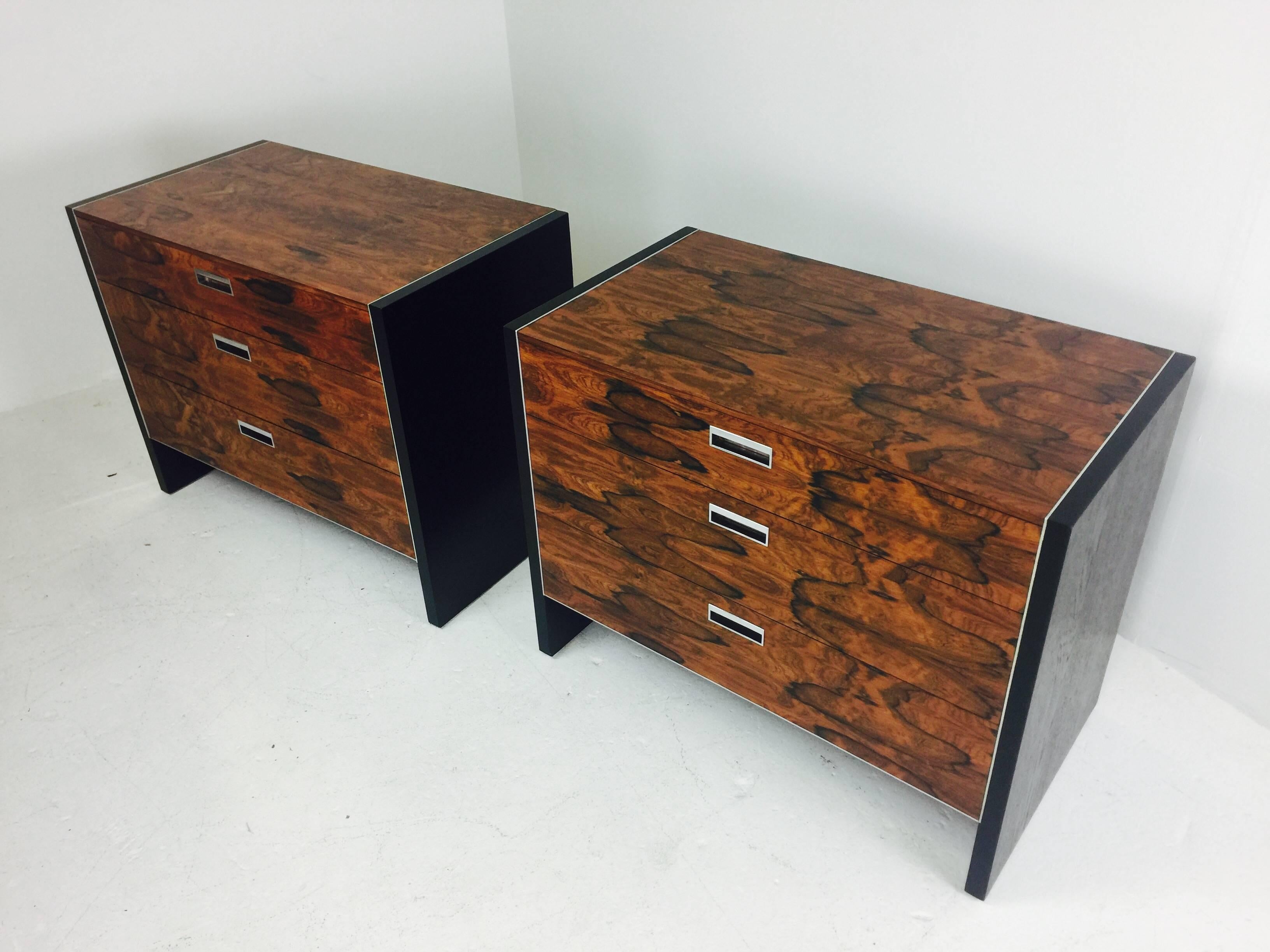 Pair of Rosewood Nightstands by Robert Baron for Glenn of California In Excellent Condition In Dallas, TX