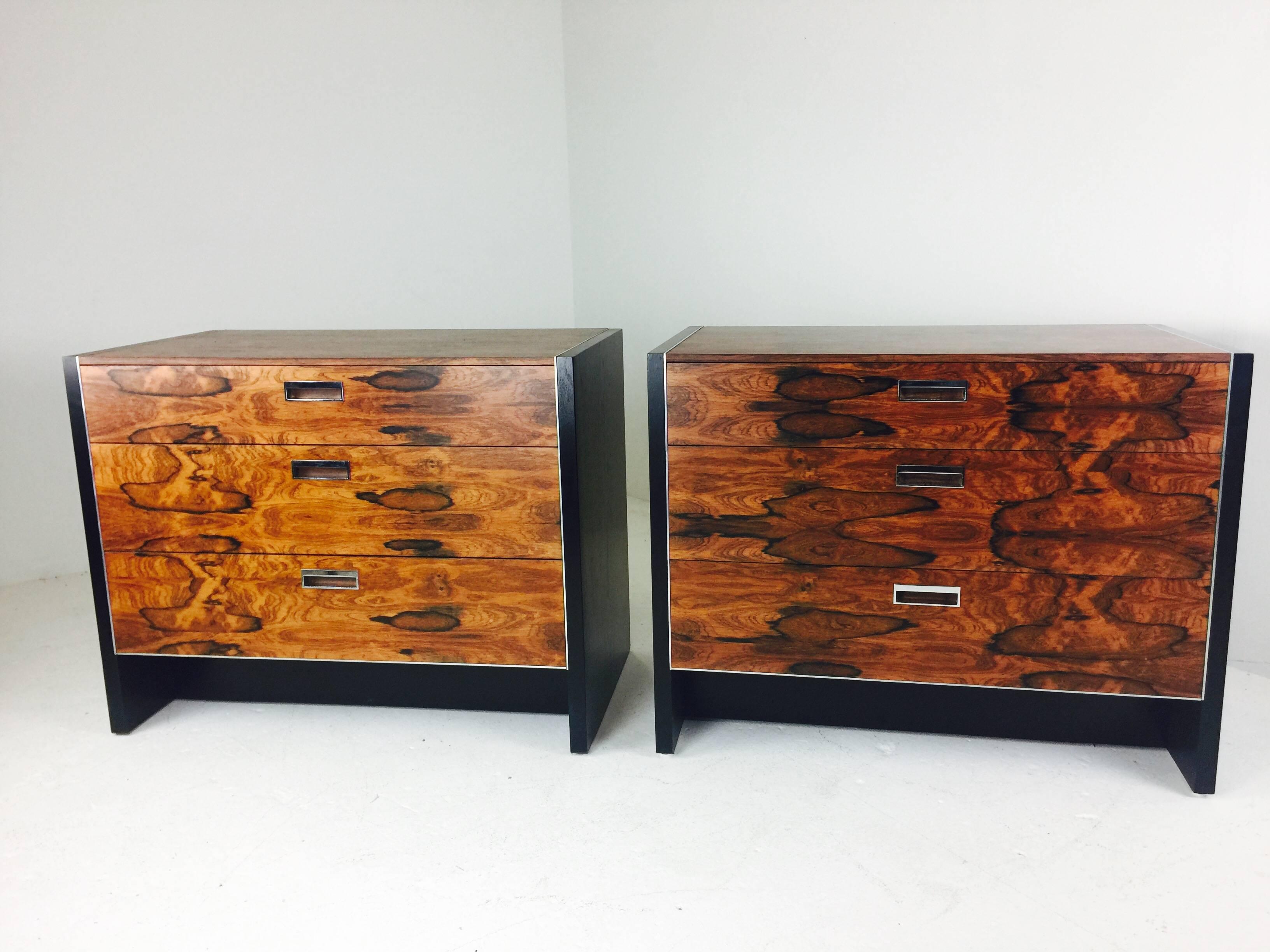 20th Century Pair of Rosewood Nightstands by Robert Baron for Glenn of California