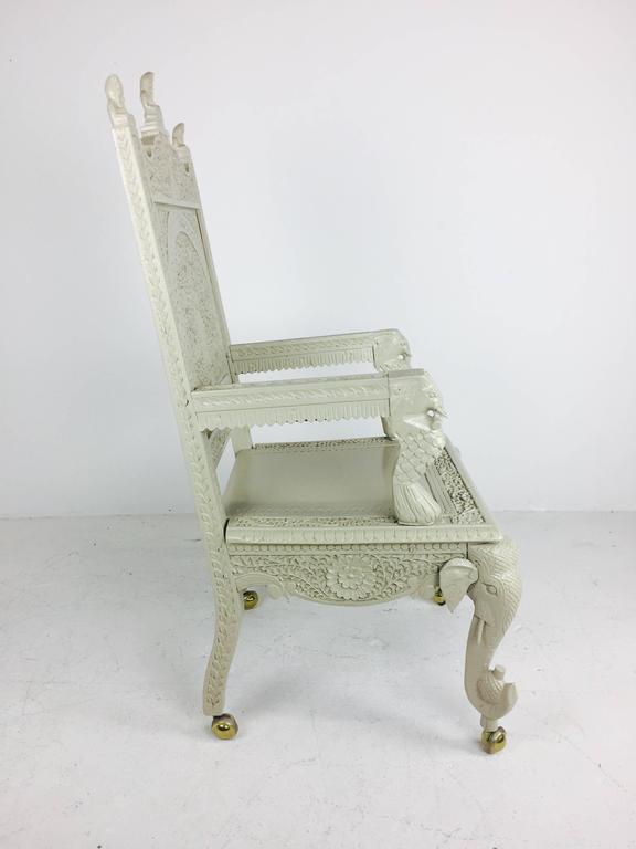 Hollywood Regency Lacquered Elephant Desk and Elephant Desk Chair at