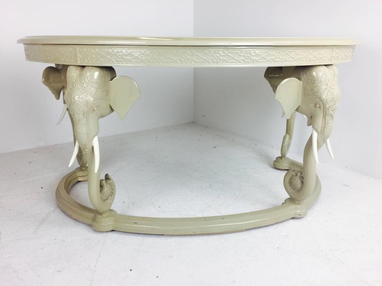 Hollywood Regency Lacquered Elephant Desk and Elephant Desk Chair at