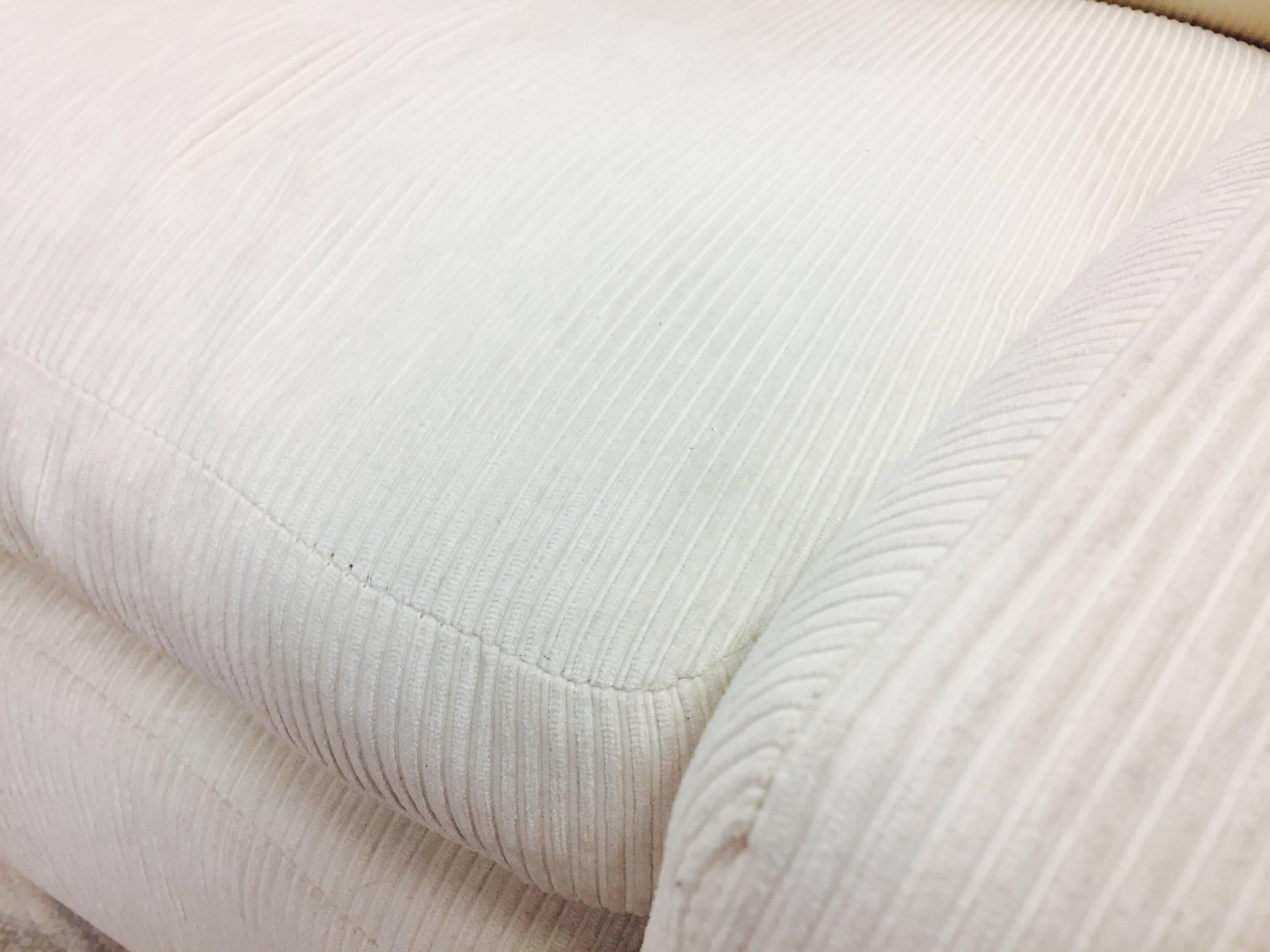 Two-Piece White Semicircular Sectional Sofa by Milo Baughman 3