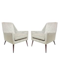 Pair of Rare Paul McCobb Angular Lounge Chairs