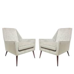 Pair of Rare Paul McCobb Angular Lounge Chairs