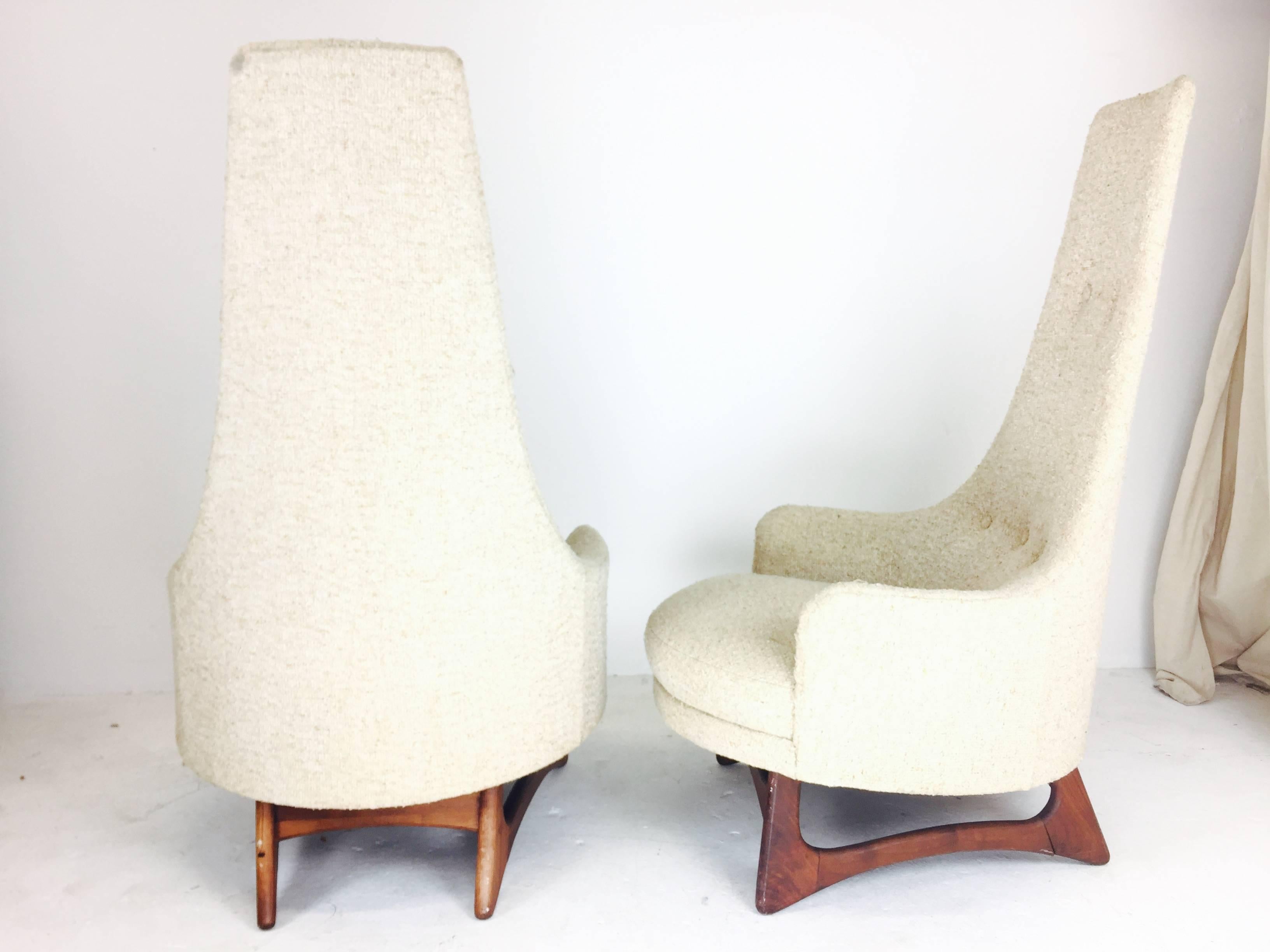 Pair of Tall Back Adrian Pearsall Armchairs for Craft Associates 1