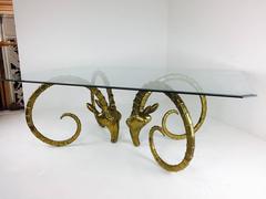 Brass Ram's Head or Ibex Dining Table