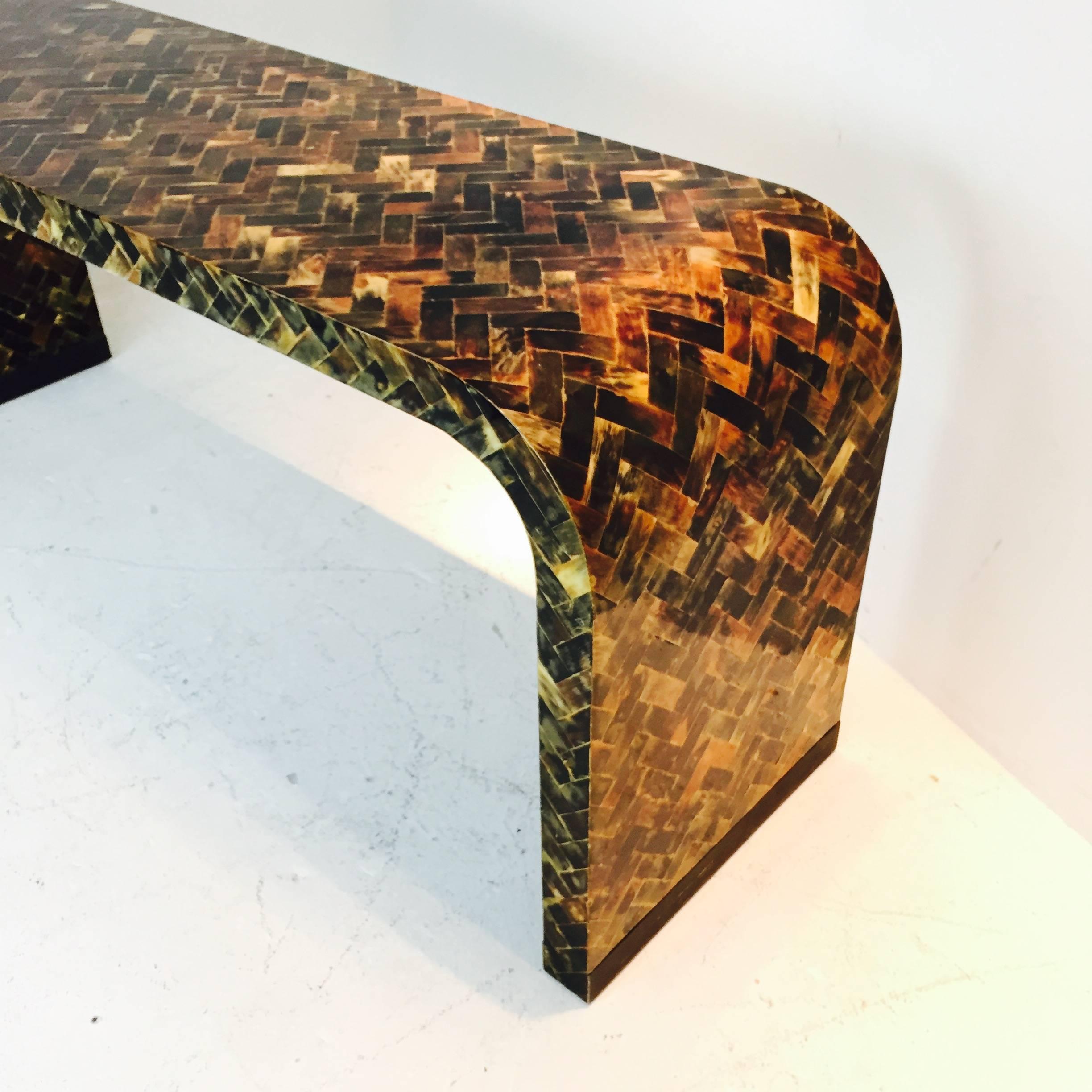 Tessellated Horn Console Table In Good Condition In Dallas, TX