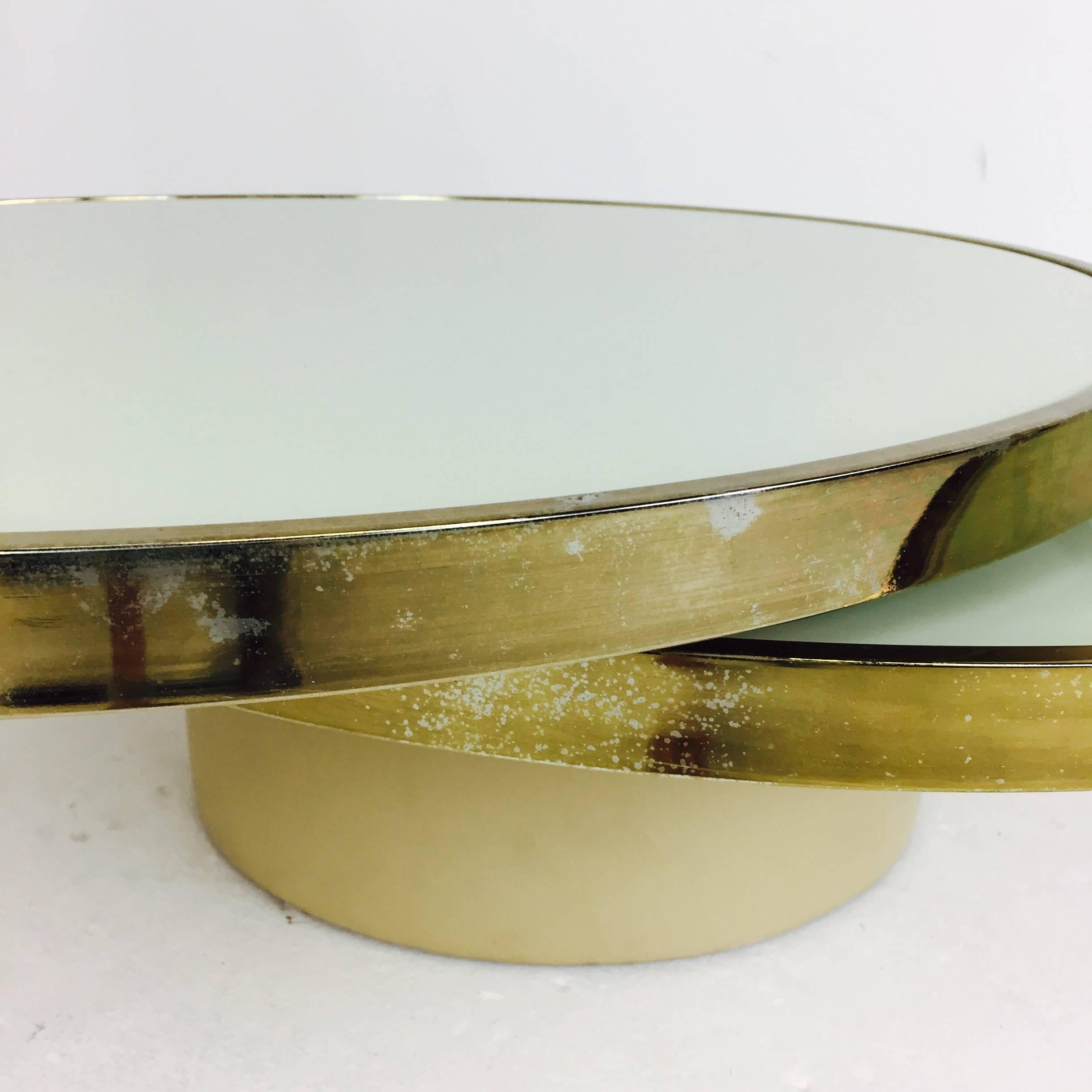 20th Century Swivel Brass and Glass Coffee Table by DIA - Design Institute America