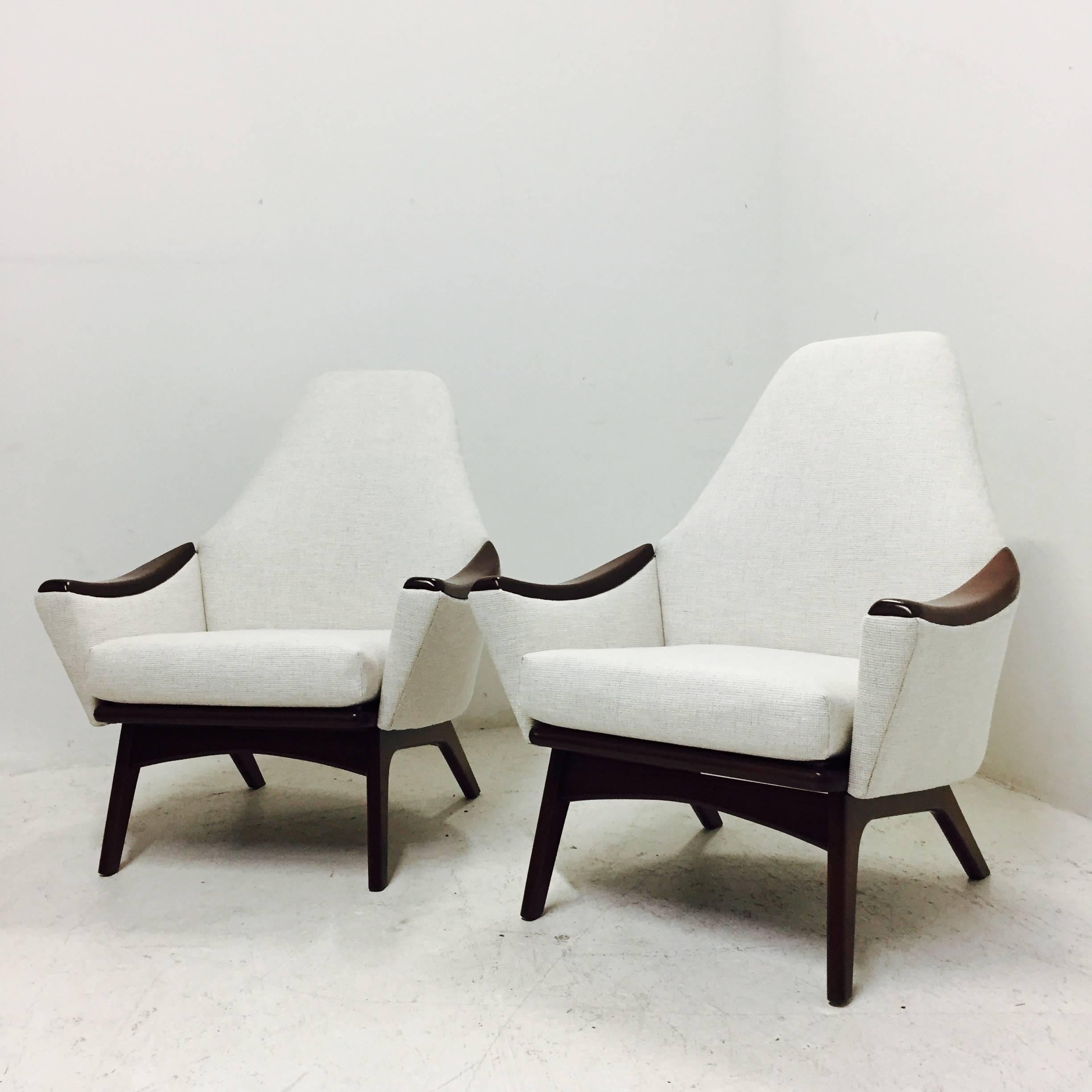 Mid-Century Modern Pair of Adrian Pearsall High Back Lounge Chairs for Craft Associates